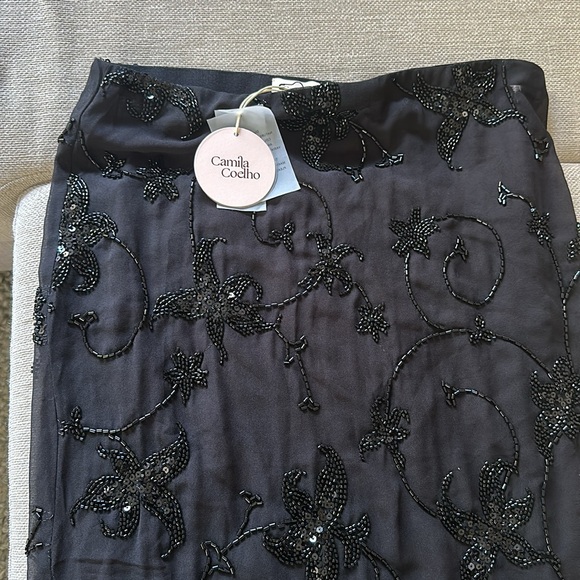 Camila Coelho Black Sheer Maxi Skirt - Picture 7 of 8